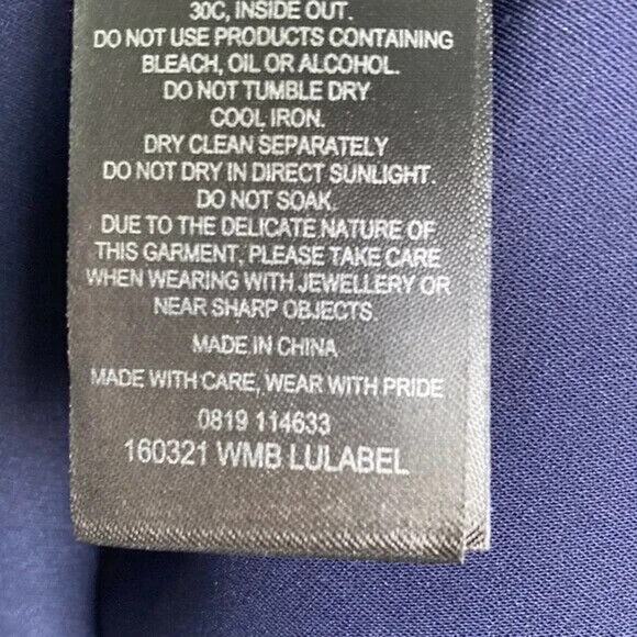 TED BAKER Lulabel Lace Trim Top Blouse Navy Blue Sleeveless Back Zip 2 4… - Picture 7 of 8